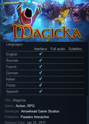 Magicka (Steam) - Click Image to Close